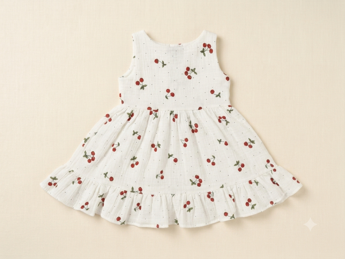 Cherry Muslin Dress