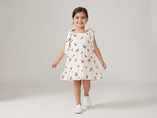 Cherry Muslin Dress