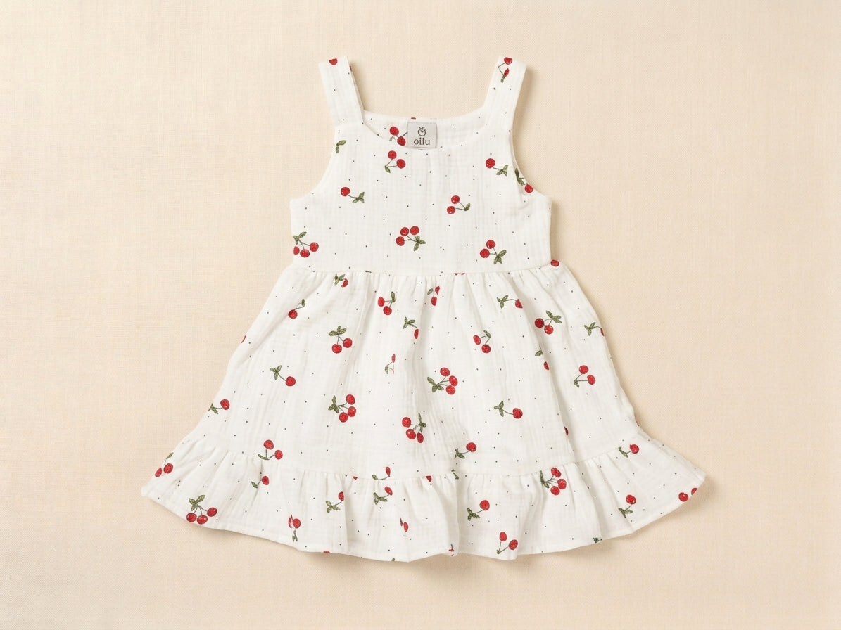 Cherry Muslin Dress