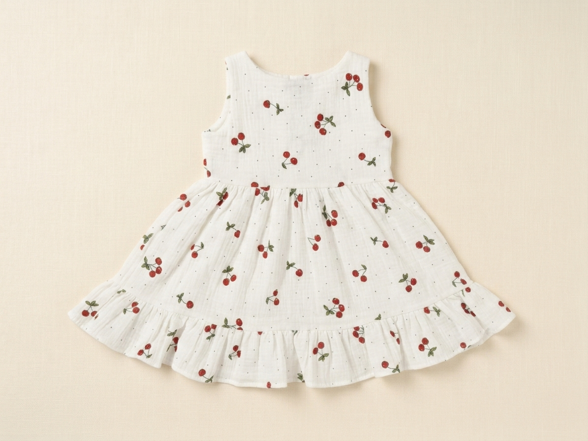 Cherry Muslin Dress